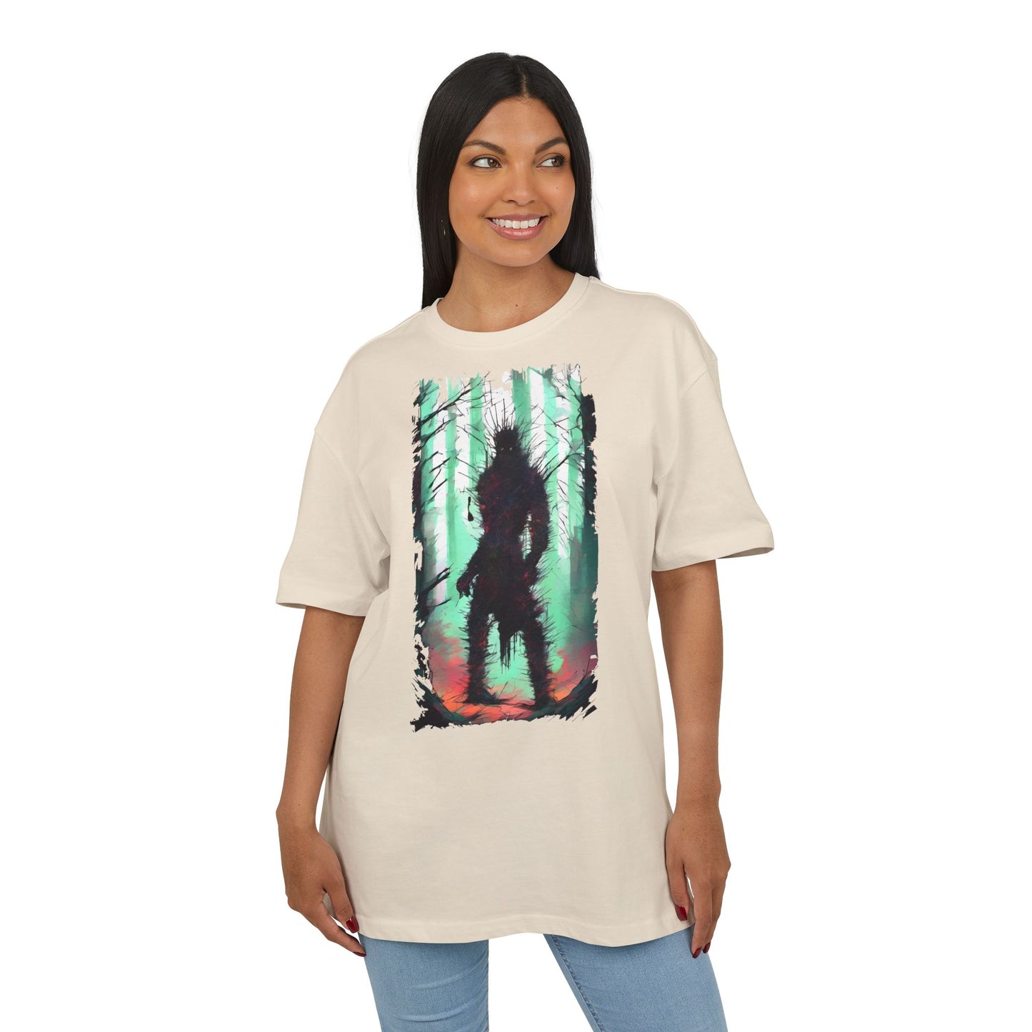 Unisex Oversized Graphic Tee with Forest Silhouette | Comfy Casual Wear, Gift for Nature Lovers, Ideal for Camping, Hiking, Everyday Style