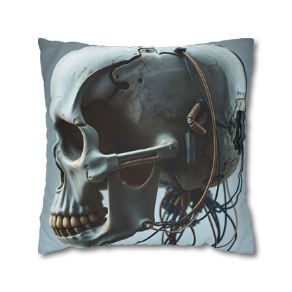 Square Pillowcase Futuristic Edge Skull Design Pillowcase
