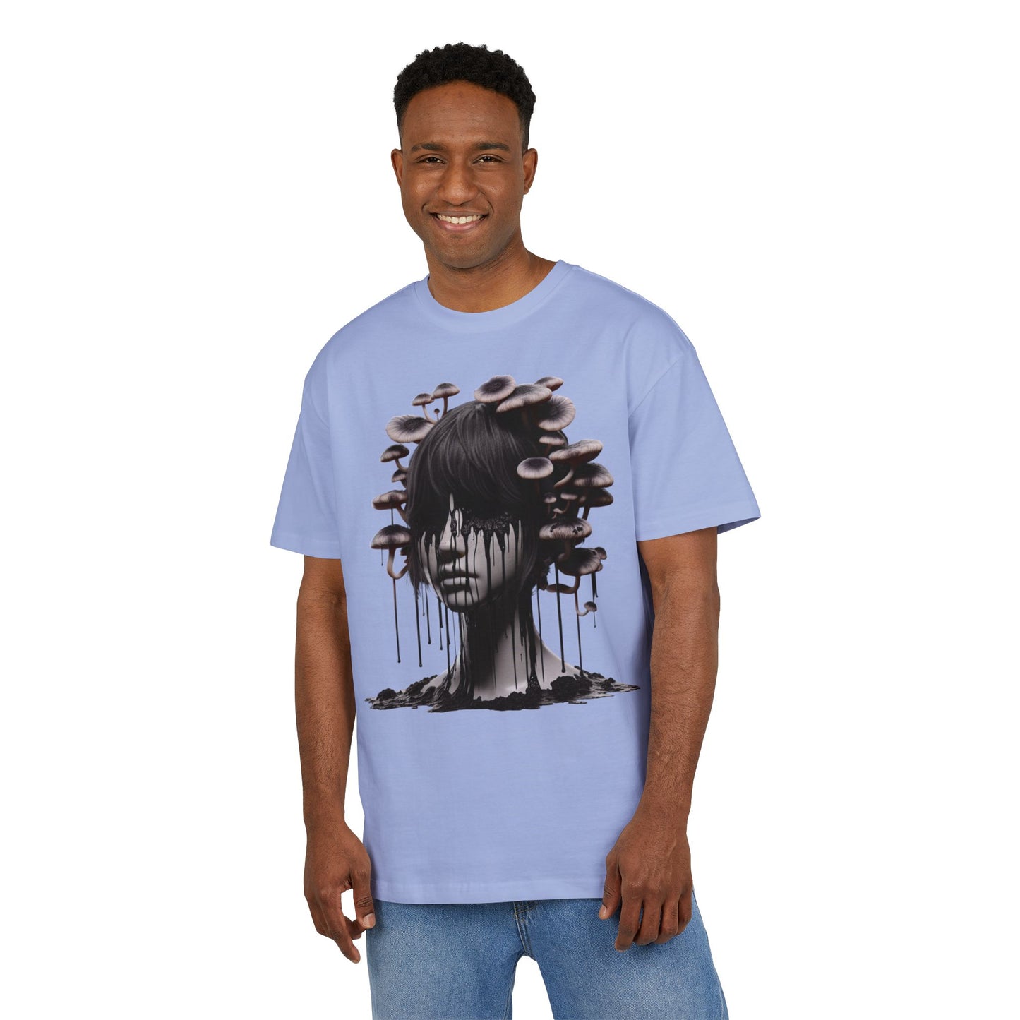 Mystical Mushroom Graphic Unisex Heavy Oversize Tee