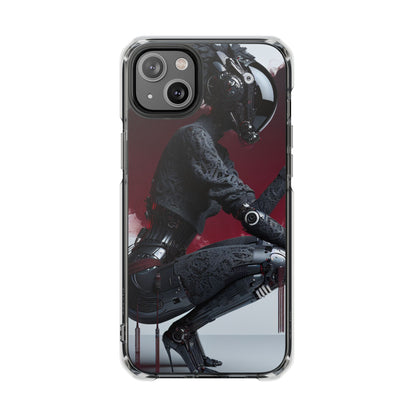 Cyber Design Magnetic Phone Case, Clear Mobile Cover, Gothic Style, Halloween Gift, Celestial Protection Accessory