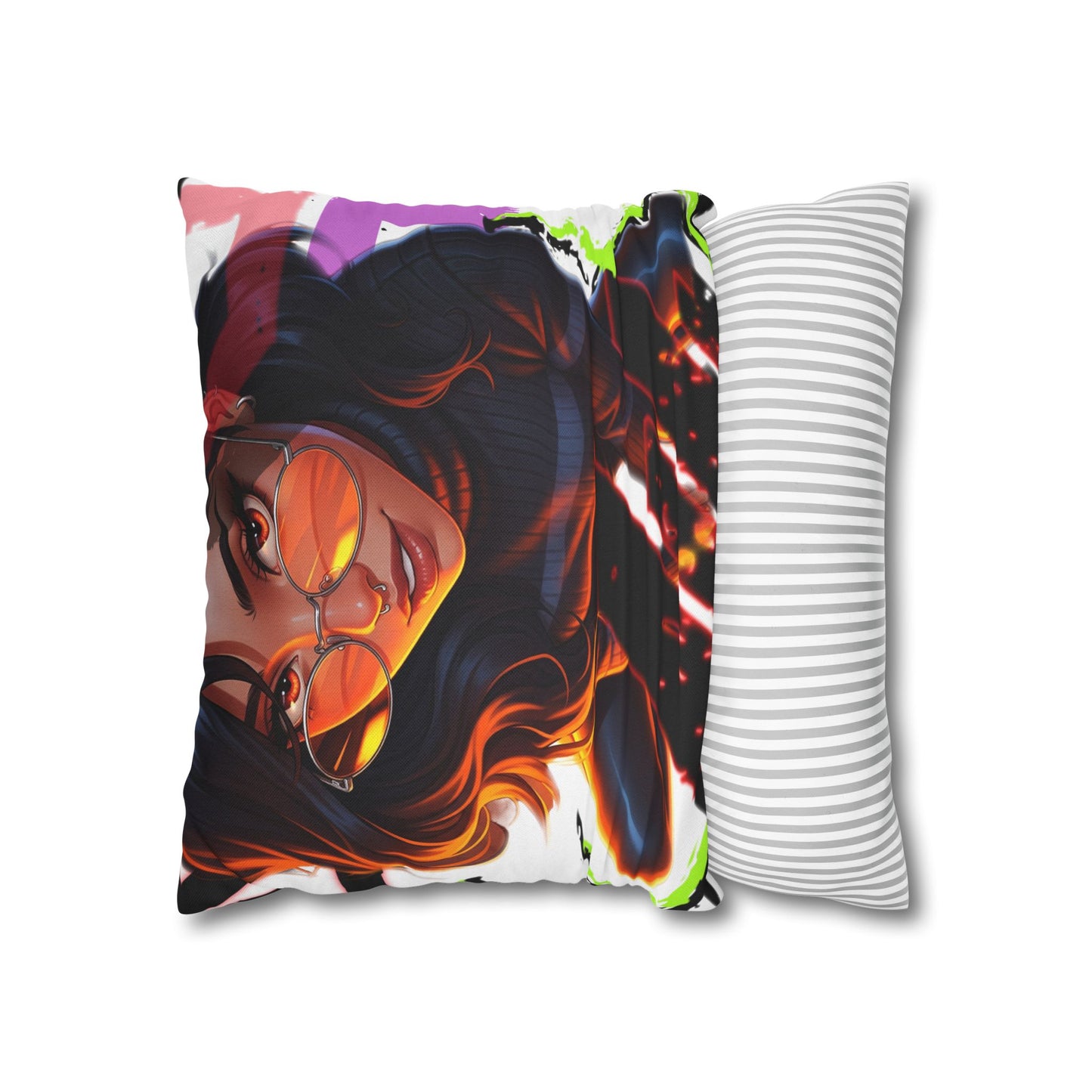 Vibrant Art Throw Pillow, Cozy Home Decor, Unique Gift for Gamers, Boho Cushion for Comfort, Stylish Accent Pillow