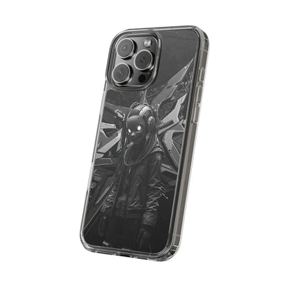 Anime-Inspired Clear Phone Case - Edgy Streetwear Style