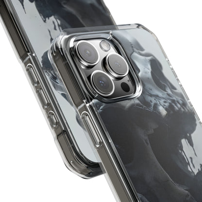 Unique Skull Design Magnetic Clear Impact Cases, Skull Phone Cases, Gothic Accessories, Halloween Gifts, Edgy Mobile Covers
