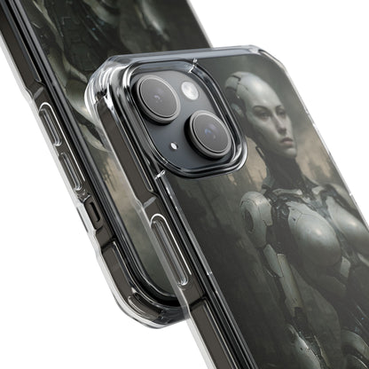 Futuristic Phone Case, Clear Impact Case with Sci-Fi Design, Smartphone Protection, Cyberpunk Aesthetic, Gift for Tech Lovers