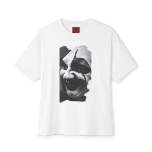 Spooky Emoji Boxy Tee | Oversized T-Shirt, Halloween Apparel, Casual Wear, Unique Graphic Design, Unisex T-Shirt
