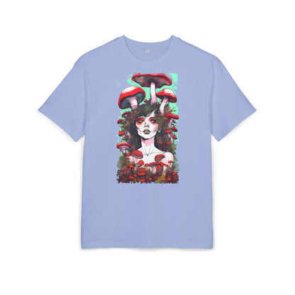 Mystical Mushroom Art Oversize Tee | Unisex Heavy Tee, Boho Style Shirt, Nature Lover Gift, Festival Wear, Graphic Tee, Eco-Friendly Fashion