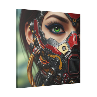 Stretched Canvas Art Print, Futuristic Wall Decor, Cyberpunk Artwork, Modern Home Decor, Unique Gift for Tech Lovers