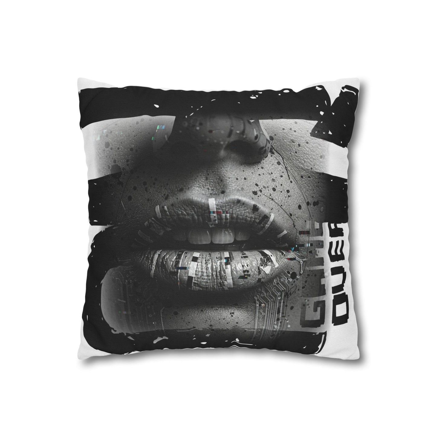 Stylish Spun Polyester Pillowcase, Decorative Accent, Unique Home Decor, Modern Living Room Cushion, Gift for Art Lovers