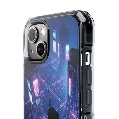 Futuristic Cityscape Phone Case, Customizable Clear Impact Case, Gift for Tech Lovers, Unique Phone Accessory, Aesthetic Cell Phone Cover