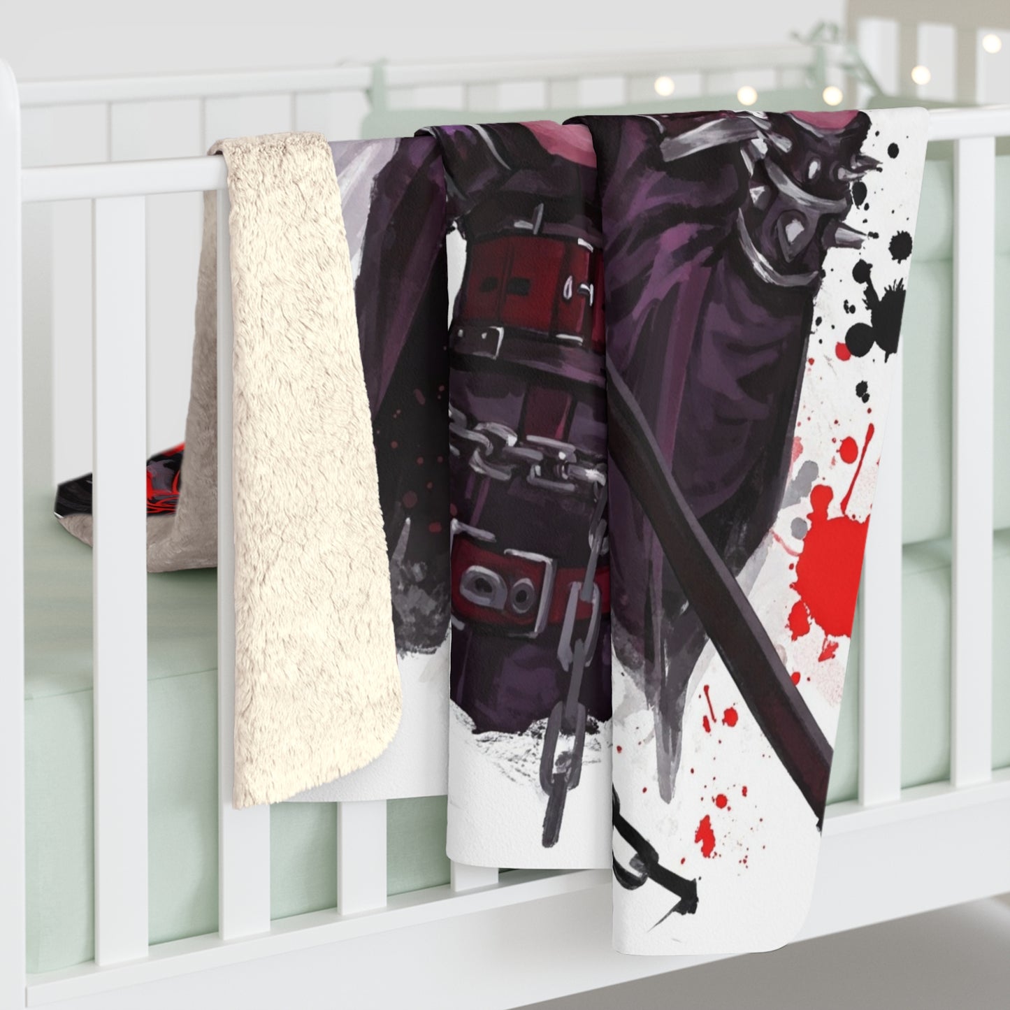 Demonic Art Sherpa Fleece Blanket - Cozy and Unique Gift for Anime Lovers