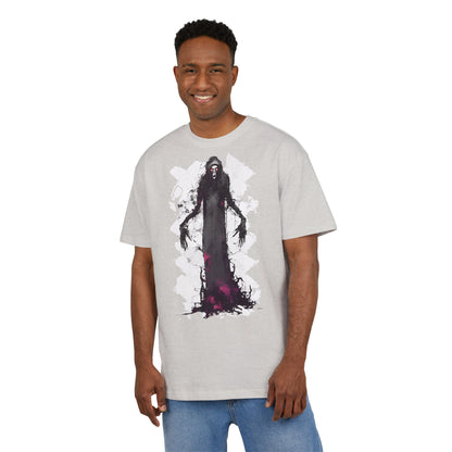 Eerie Spirit Unisex Heavy Oversize Tee, Halloween Costume T-Shirt, Casual Graphic Shirt, Gothic Tee, Spooky Art Apparel