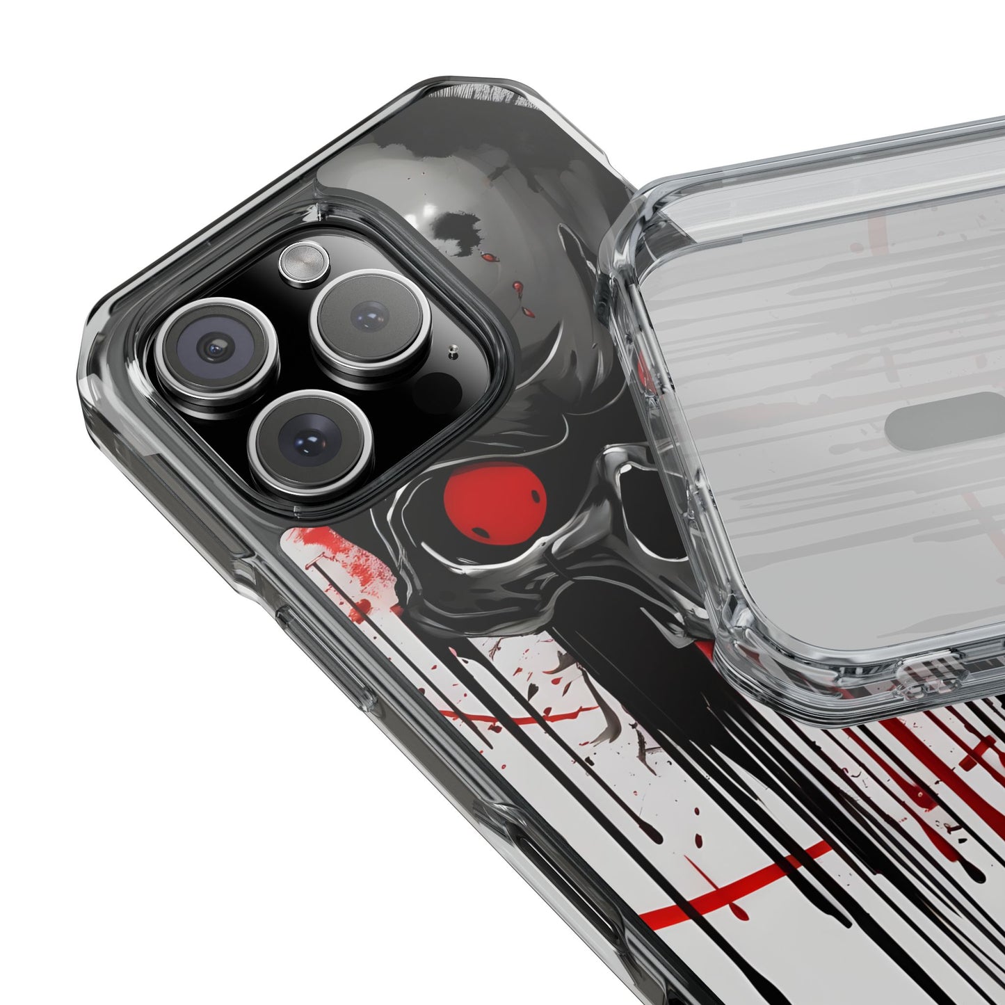 Edgy Skull Design Phone Case, Unique Protective Case, Magnetic Impact Case, Halloween Gift, Skull Lover Accessory