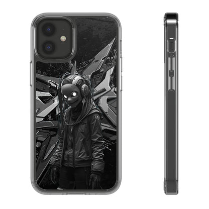 Anime-Inspired Clear Phone Case - Edgy Streetwear Style