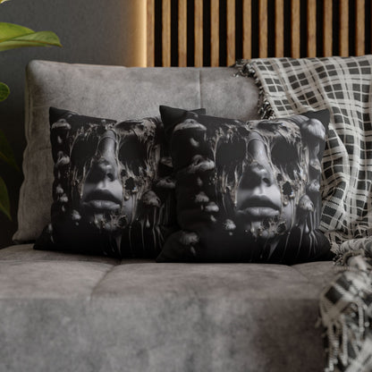 Dark Art Decorative Pillowcase, Gothic Home Decor, Statement Cushion Cover, Unique Gift for Art Lovers, Halloween Decor
