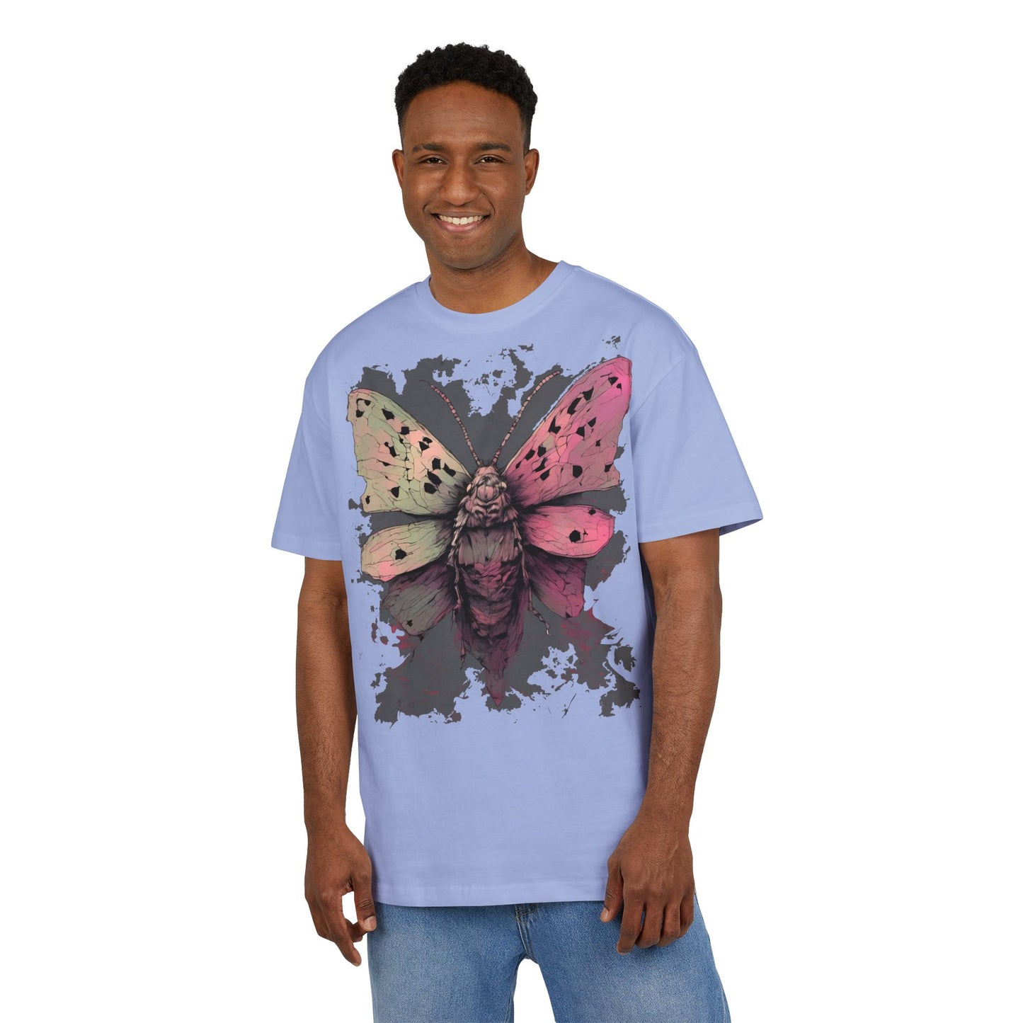 Moth Art Unisex Oversized Tee, Graphic T-Shirt, Nature Lover Gift, Everyday Wear, Summer Style
