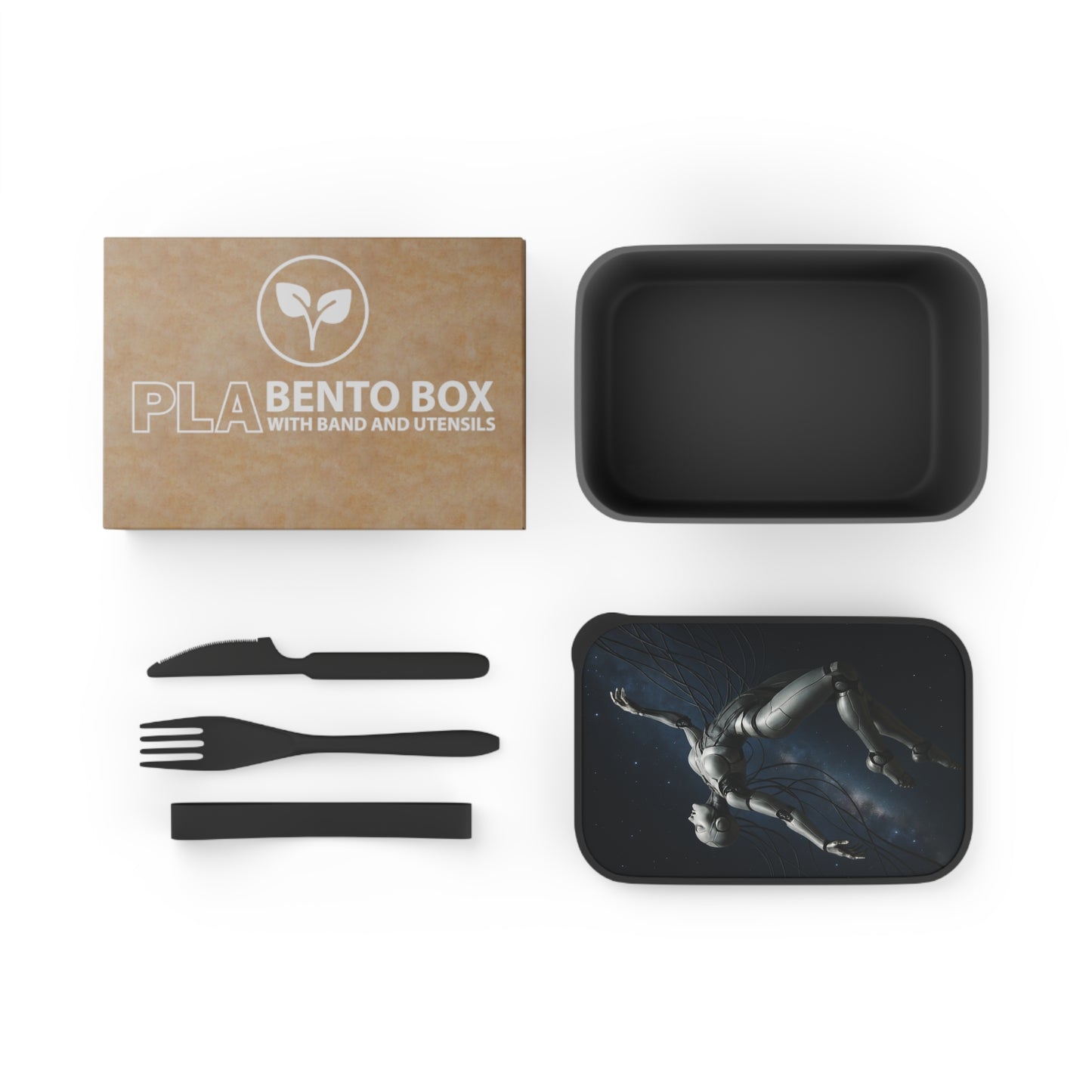 Futuristic Bento Box for Foodies, Lunch Box, Eco-Friendly Container, Stylish Utensils Set, Perfect for Work and School
