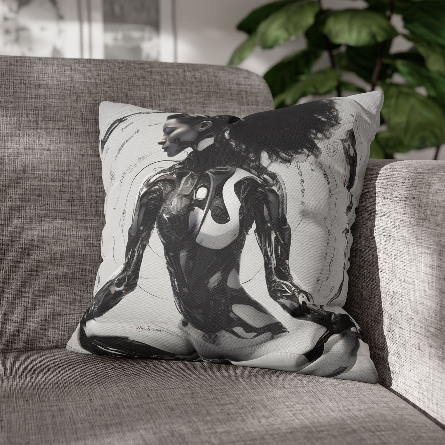Square Pillowcase with Edgy Futuristic Design