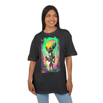 Cosmic Alien Art Tee - Unisex Heavy Oversize Tee, Retro Space Vibe Shirt, Gift for Sci-Fi Lovers, Casual Wear, Unique Graphic T-Shirt