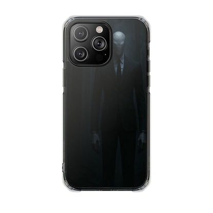 Sleek Phone Case with Minimalist Horror Design of Slenderman, Slim Protective Case, Unique Gift for Horror Lovers, Clear Impact-Resistant Case