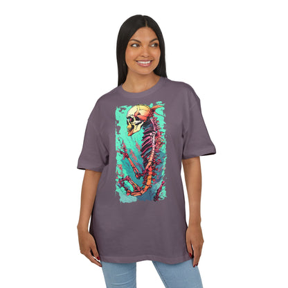 Colorful Skeleton Art Unisex Heavy Oversize Tee | Graphic Tee, Skeleton Shirt, Artsy Gift, Halloween Apparel, Trendy Streetwear