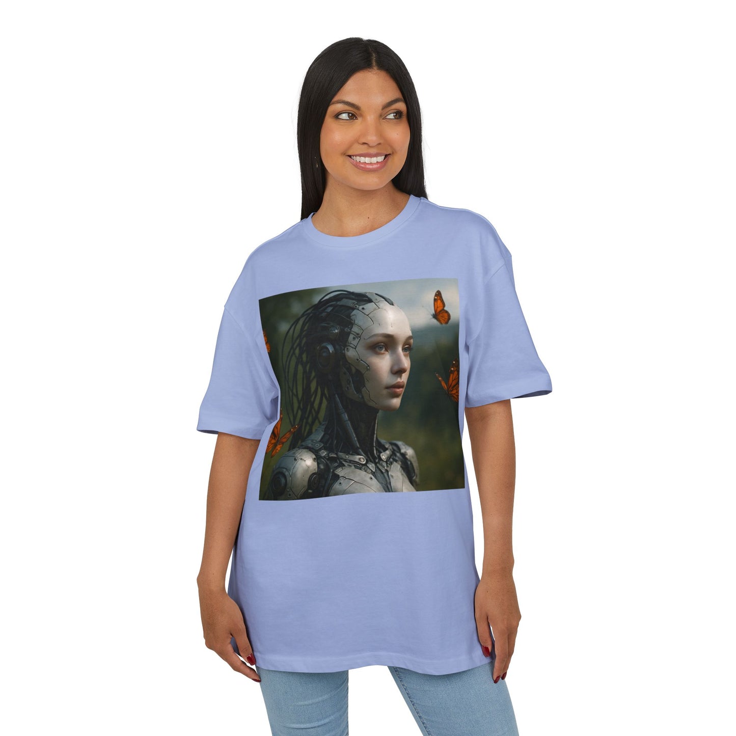 Futuristic Robot Graphic Tee, Oversize T-Shirt, Unisex Relaxed Fit Shirt, Casual Wear, Gift for Tech Lovers