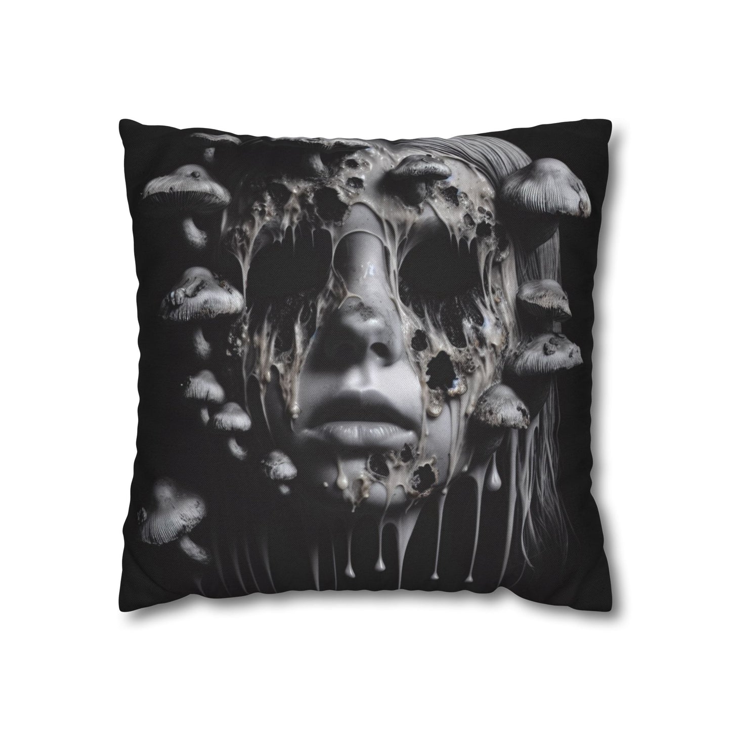 Dark Art Decorative Pillowcase, Gothic Home Decor, Statement Cushion Cover, Unique Gift for Art Lovers, Halloween Decor
