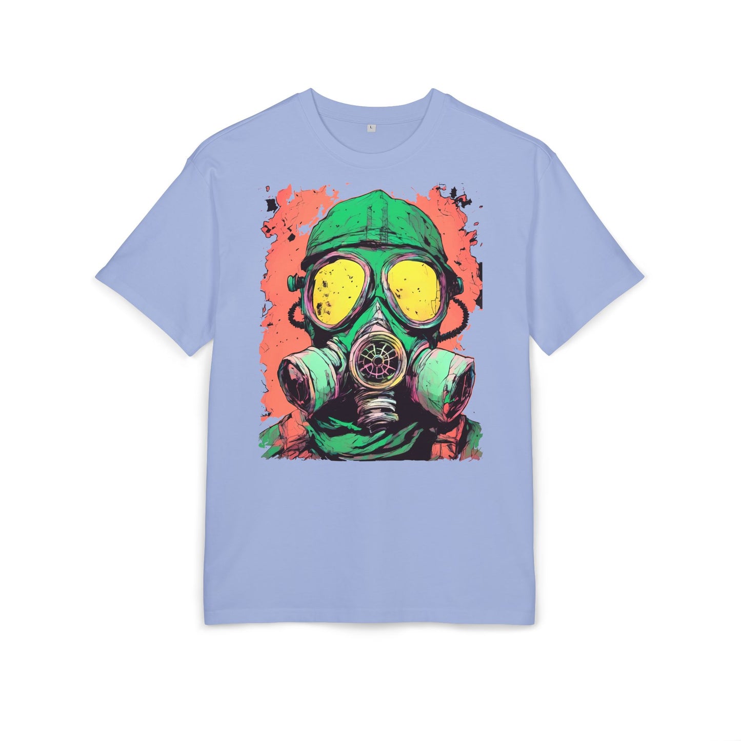 Retro Gas Mask Unisex Heavy Oversize Tee, Streetwear T-Shirt, Unique Graphic Tee, Festival Fashion, Cool Casual Wear