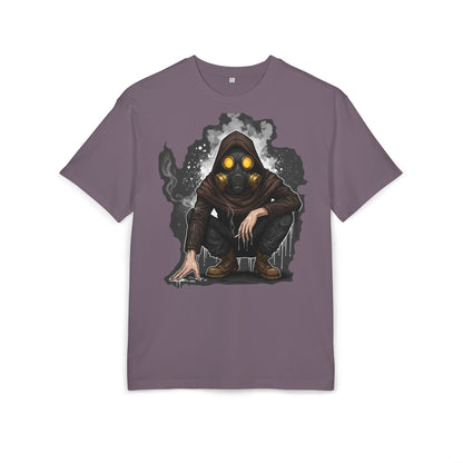 Gothic Gas Mask Unisex Heavy Oversize Tee, Streetwear Graphic Tee, Casual T-Shirt, Halloween Costume Top, Unique Gift Idea