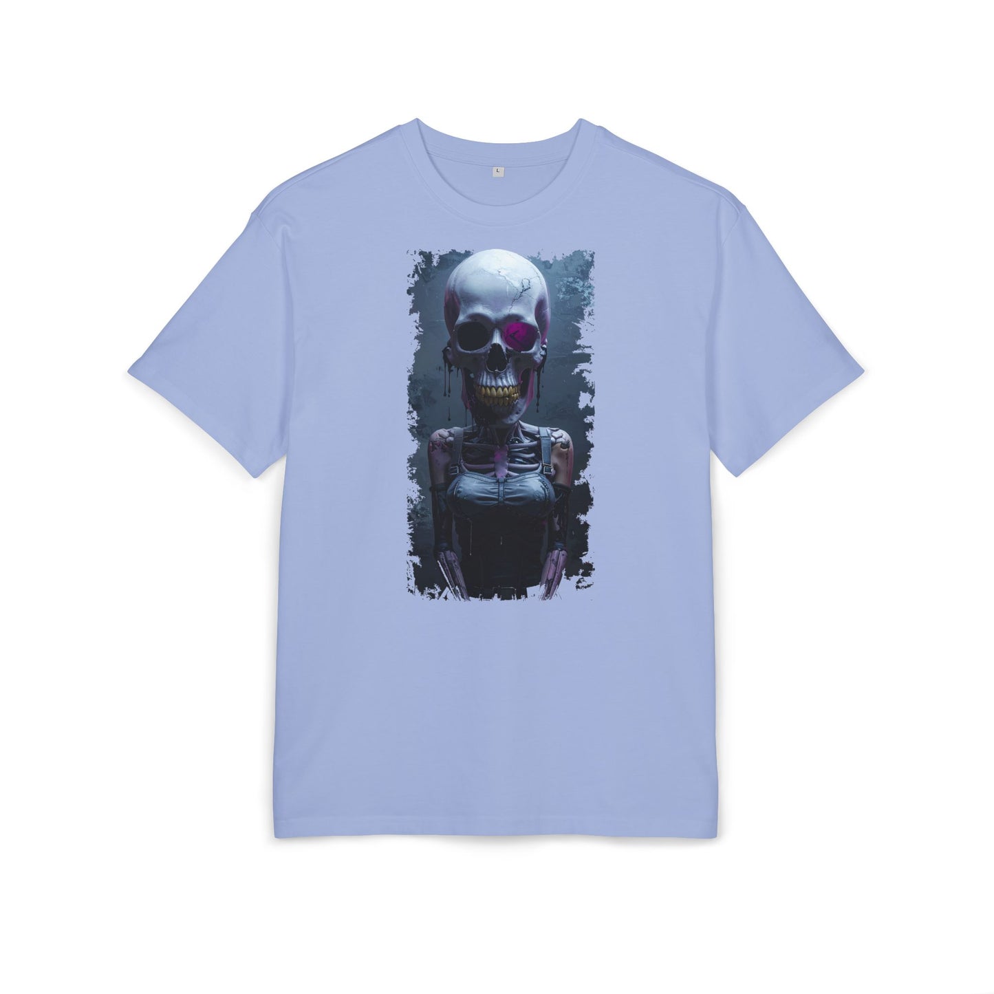 Unisex Heavy Oversize Tee with Skeleton Graphic, Spooky Halloween T-shirt, Casual Graphic Tee, Skeleton Art Shirt, Unisex Halloween Apparel