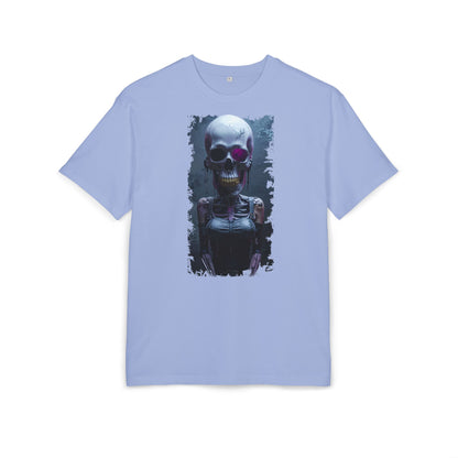 Unisex Heavy Oversize Tee with Skeleton Graphic, Spooky Halloween T-shirt, Casual Graphic Tee, Skeleton Art Shirt, Unisex Halloween Apparel