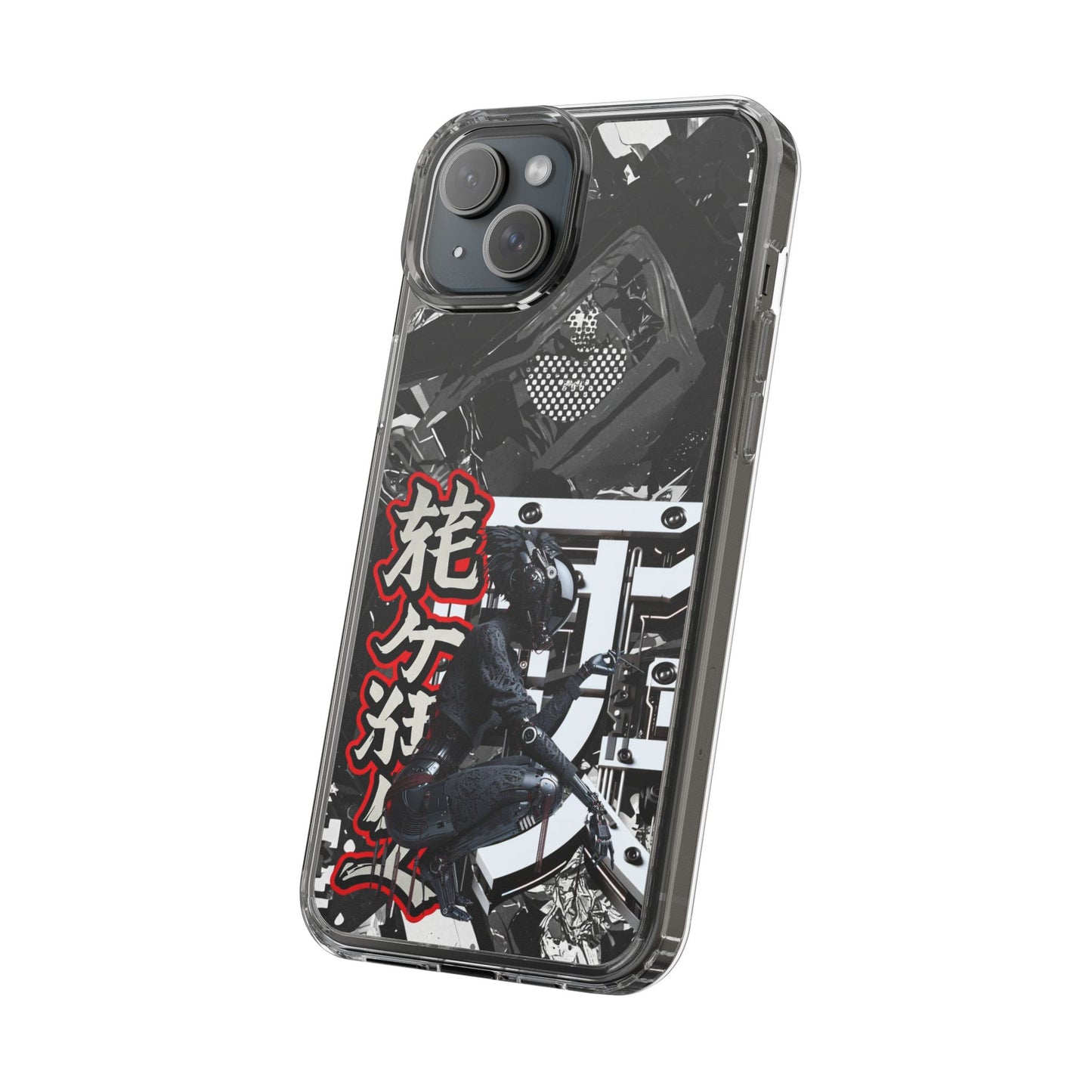 Clear Phone Case with Stylish Graphic Design for Tech Enthusiasts