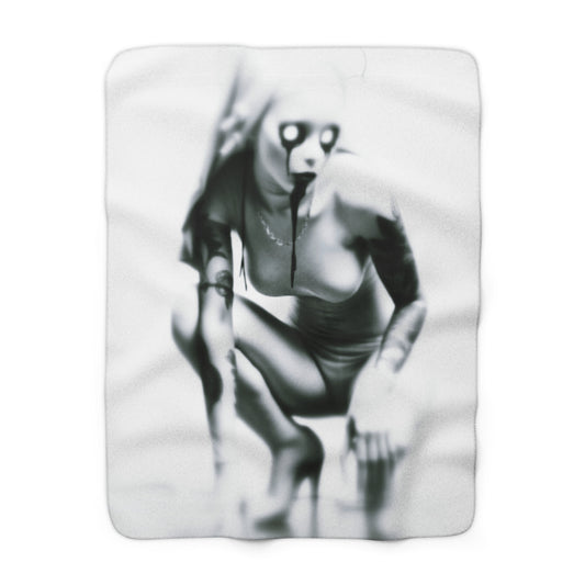 Cozy Sherpa Fleece Blanket - Horror Art Style for Warmth and Comfort