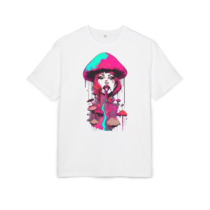 Vibrant Mushroom Art Unisex Heavy Oversize Tee, Funky T-Shirt, Artistic Casual Wear, Gift for Art Lovers, Unique Streetwear