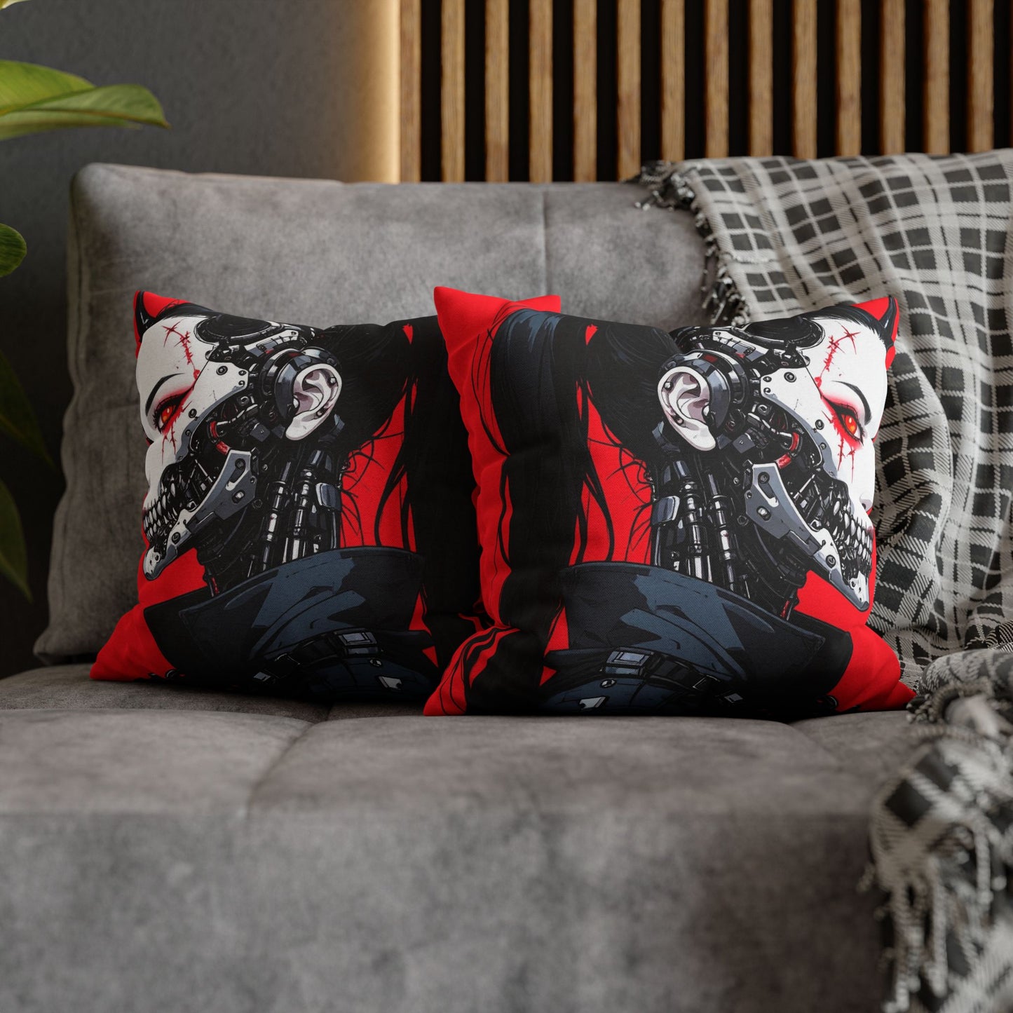 Futuristic Cyberpunk Pillowcase, Cozy Decor, Perfect for Gaming Rooms, Gifts for Tech Lovers, Stylish Home Accessories
