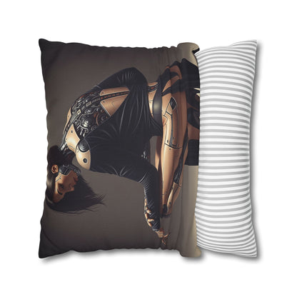Futuristic Robot Art Pillowcase, Decorative Throw Pillow, Modern Home Decor, Gift for Tech Lovers, Cyberpunk Cushion Cover
