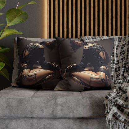 Futuristic Robot Art Pillowcase, Decorative Throw Pillow, Modern Home Decor, Gift for Tech Lovers, Cyberpunk Cushion Cover