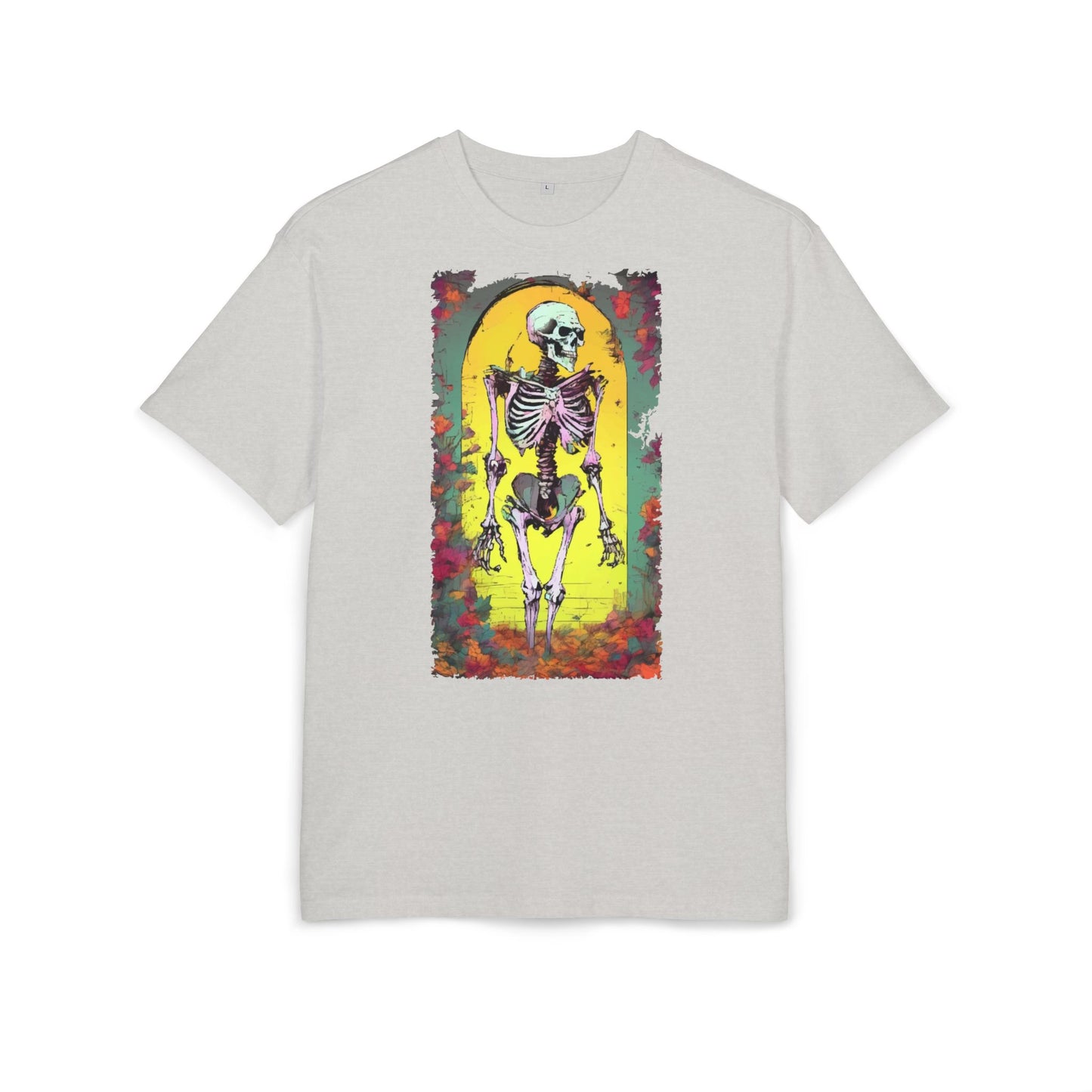 Skeleton Graphic Oversize Tee - Unisex Halloween Shirt, Comfortable Casual Wear, Spooky Vibes, Perfect for Parties and Everyday