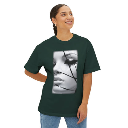 Chic Oversized Graphic Tee with Striking Design, Streetwear, Casual Style, Fashion Statement, Gift for Art Lovers