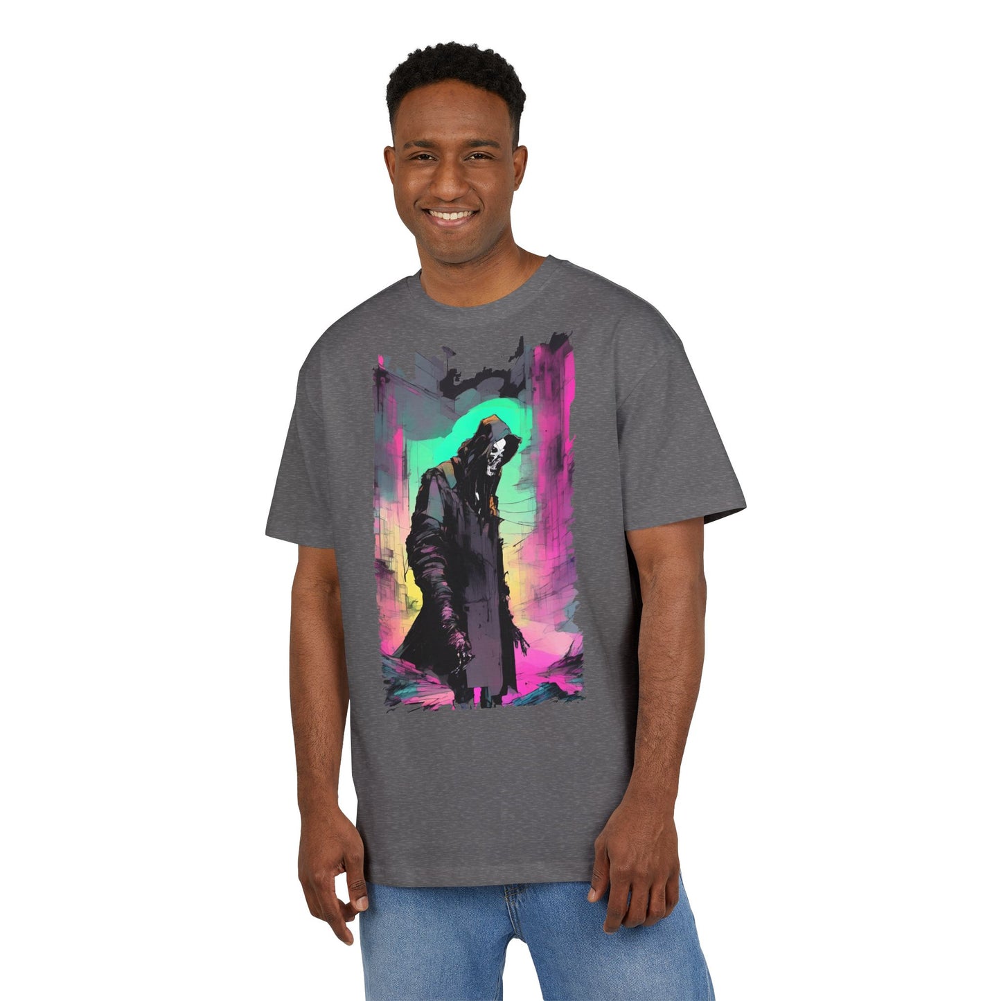 Vibrant Oversize Graphic Tee, Unisex Heavy Tee, Streetwear, Casual Wear, Unique Art Shirt, Gift for Him/Her/Friends