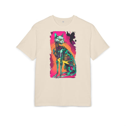 Vibrant Cat Art Tee, Unisex Oversized T-Shirt, Colorful Pet Lover Gift, Unique Graphic Shirt, Casual Everyday Wear