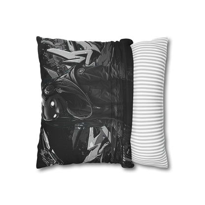 Edgy Cyberpunk Square Pillowcase - Modern Decor for Gaming Enthusiasts