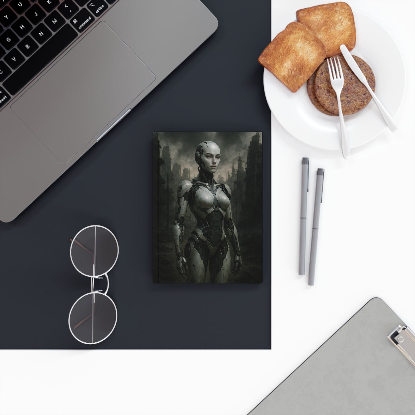 Futuristic Robot-Themed Hard Backed Journal - Perfect for Sci-Fi Lovers, Note-Taking, Goal Setting, Sketching, Gift Ideas