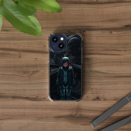 Futuristic Clear Phone Case with Cyberpunk Design - Edgy and Stylish