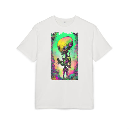 Cosmic Alien Art Tee - Unisex Heavy Oversize Tee, Retro Space Vibe Shirt, Gift for Sci-Fi Lovers, Casual Wear, Unique Graphic T-Shirt