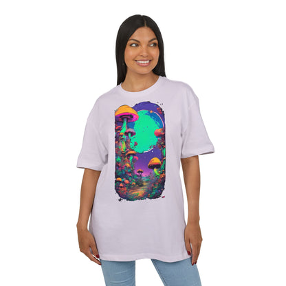 Psychedelic Mushroom Oversize Tee, Unisex Heavyweight Shirt, Bohemian Fashion, Festival Wear, Nature Lover Gift