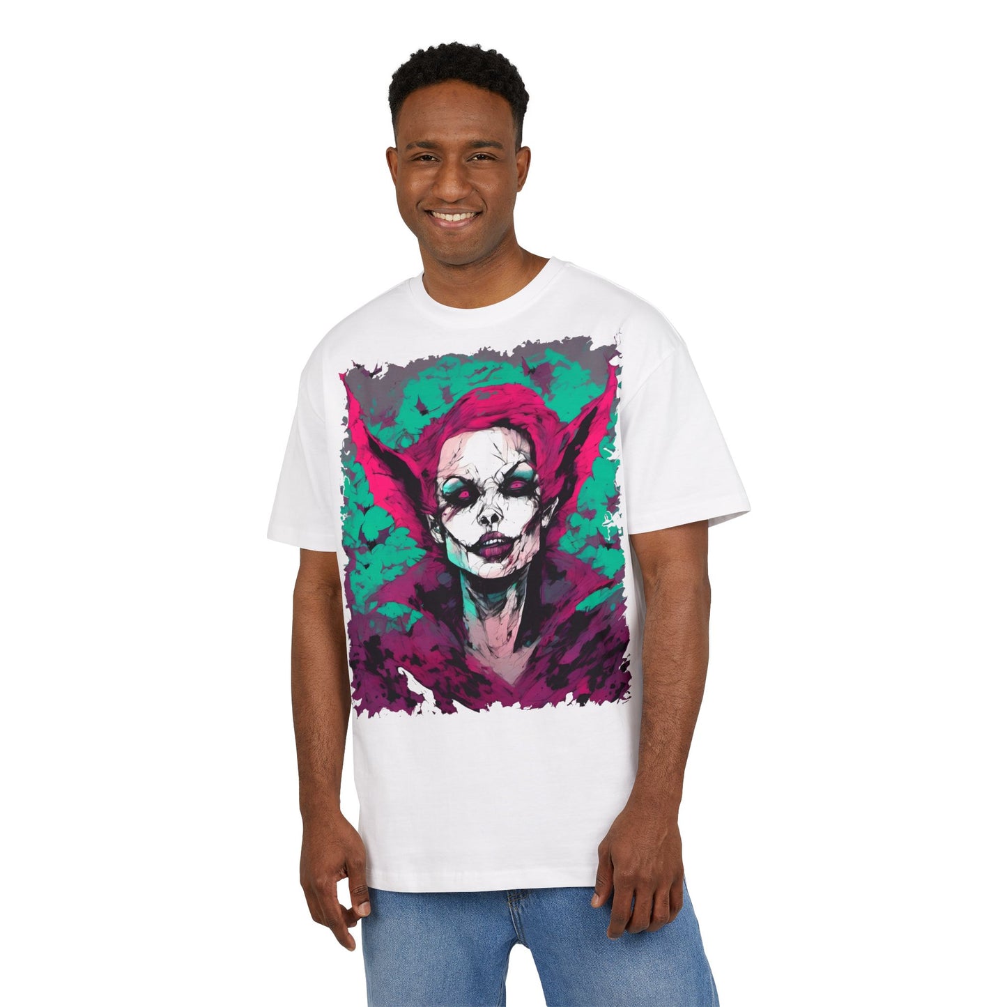 Eerie Portrait Unisex Oversized Tee | Unique Graphic Shirt for Halloween, Gift for Horror Fans, Scary Tee, Alternative Fashion