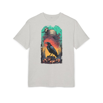 Mystical Raven Oversize Tee: Boho Style, Unisex Graphic T-Shirt for Nature Lovers, Festival Wear, Halloween, Gift Ideas
