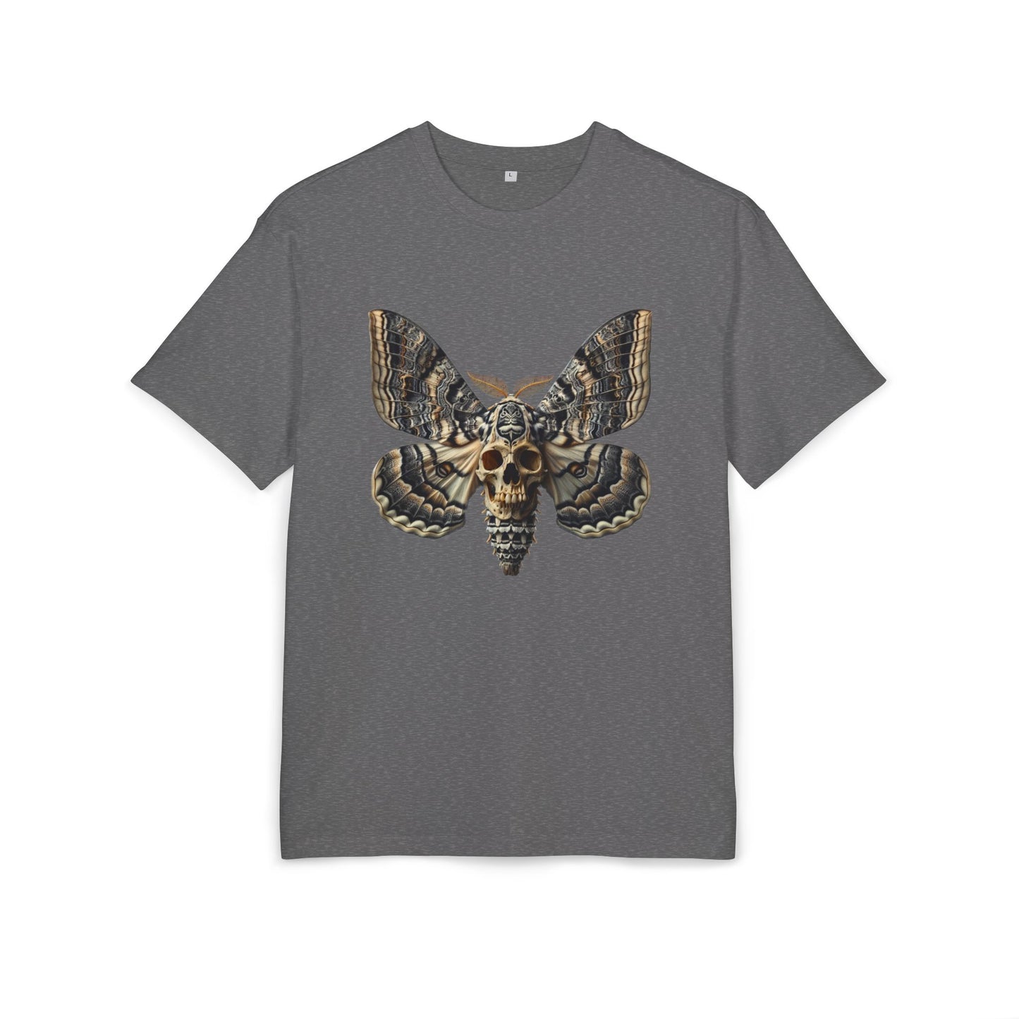 Unisex Oversize Tee with Skull Moth Design - Edgy Graphic Shirt