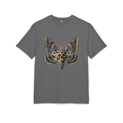 Unisex Oversize Tee with Skull Moth Design - Edgy Graphic Shirt