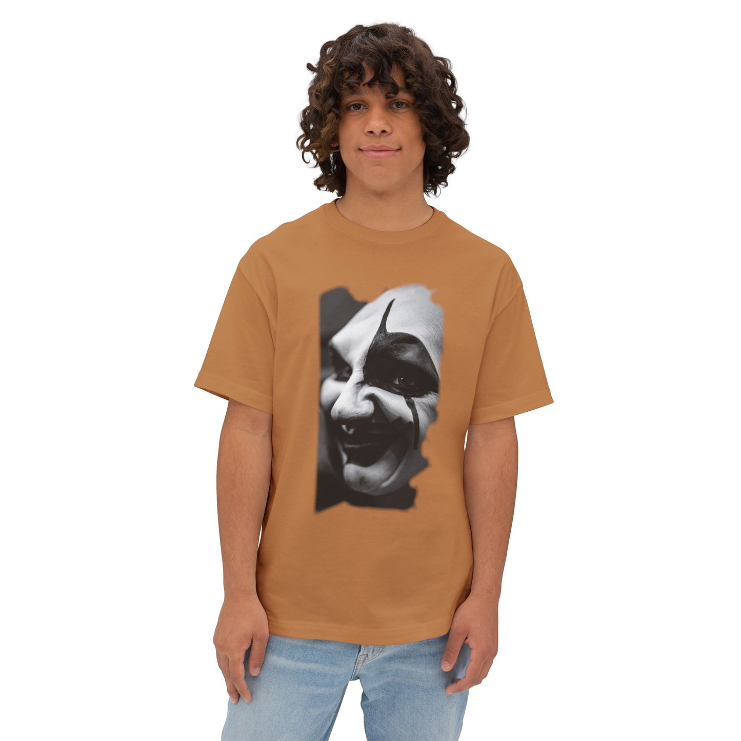 Spooky Emoji Boxy Tee | Oversized T-Shirt, Halloween Apparel, Casual Wear, Unique Graphic Design, Unisex T-Shirt
